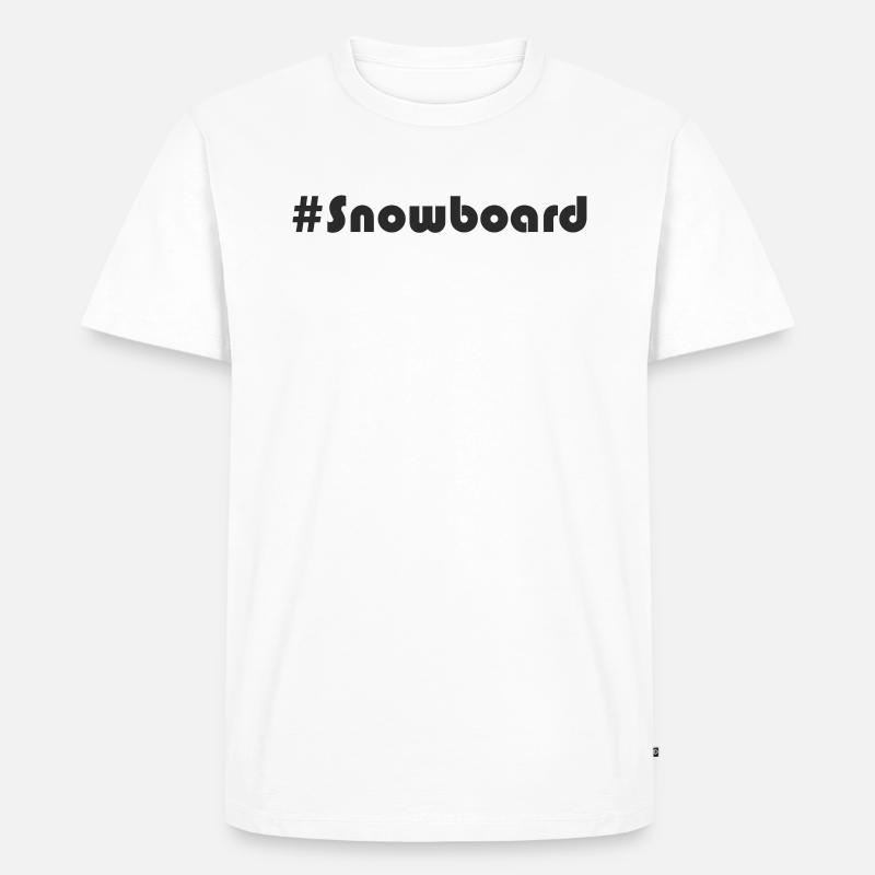 Snowboard - #Snowboard - Männer Premium Bio T-Shirt - Weiß