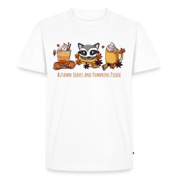 Leaves and pumpkins please - Men's Premium Organic T-Shirt - white - Front - Nico (187cm)