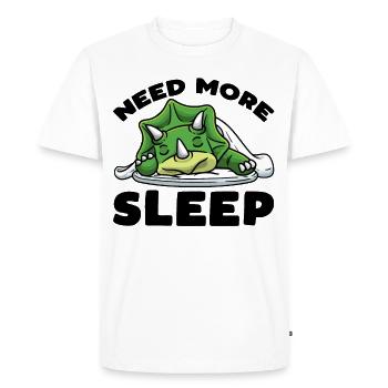 Need More Sleep Triceratops Dinosaurs - Men's Premium Organic T-Shirt - white - Front - Nico (187cm)