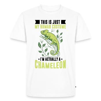 Costume Humain Caméléon Lézard Reptile - T-shirt Premium bio Homme - blanc - Devant - Nico (187cm)