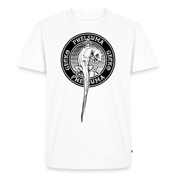 Gecko géant Gardien de reptiles Phelsuma Propriétaire - T-shirt Premium bio Homme - blanc - Devant - Nico (187cm)