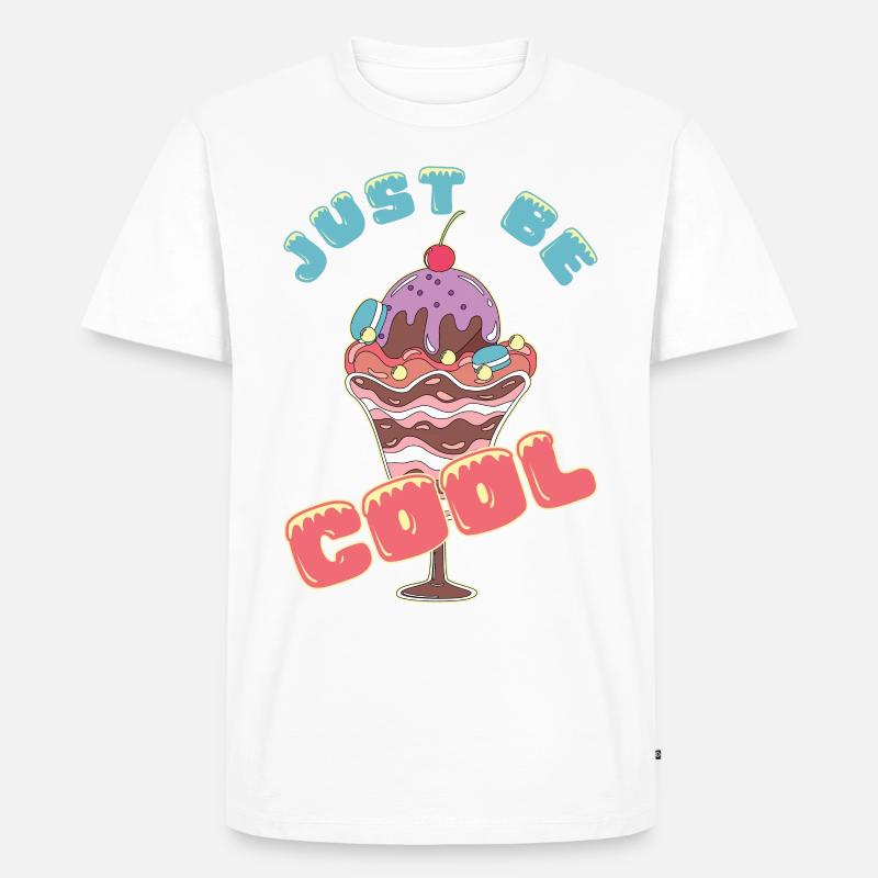 Eiscreme logo Sommer Softeis Geschenkidee - Männer Premium Bio T-Shirt - Weiß