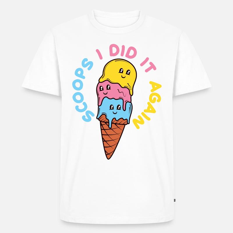 Eiscreme logo Sommer Softeis Geschenkidee - Männer Premium Bio T-Shirt - Weiß