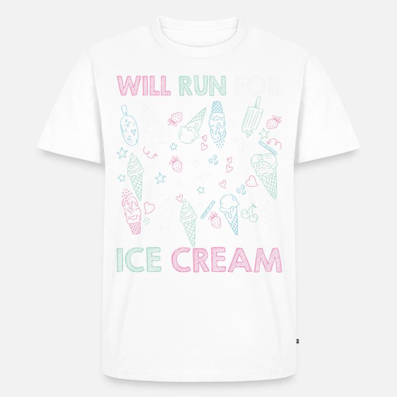 Eiscreme logo Sommer Softeis Geschenkidee - Männer Premium Bio T-Shirt - Weiß