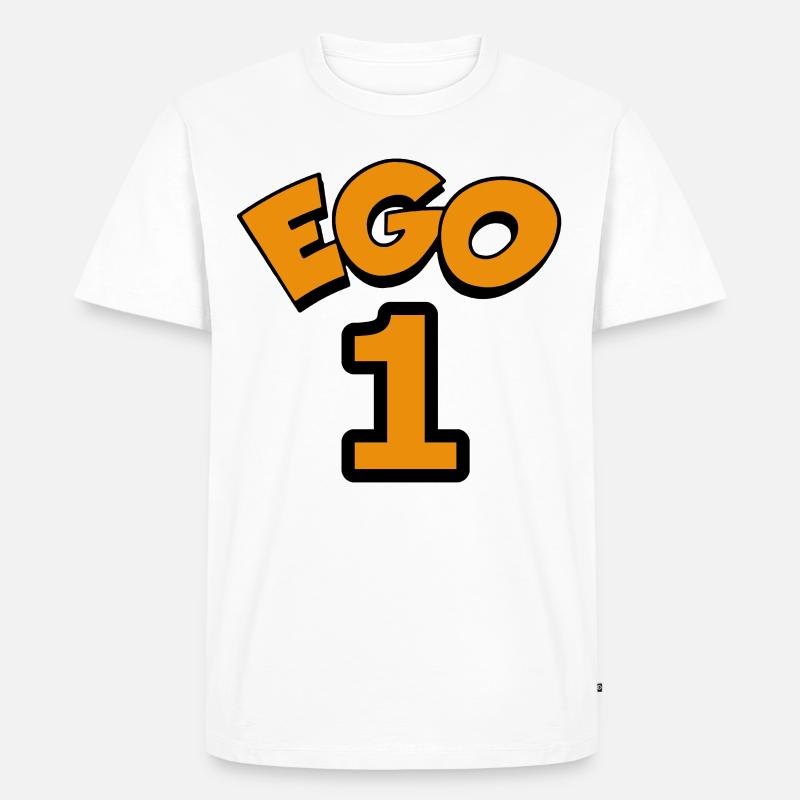 Ego 1 egoistic Nummber eins - Männer Premium Bio T-Shirt - Weiß