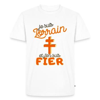 Cadeau Homme Lorrain Noel Anniversaire - T-shirt Premium bio Homme - blanc - Devant - Nico (187cm)