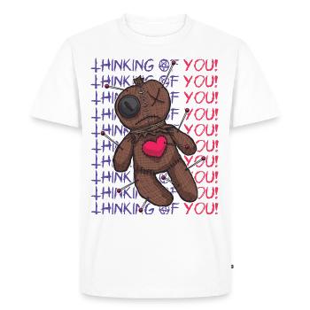 Funny Voodoo Doll I'm Thinking of You Witchcraft Gru - Men's Premium Organic T-Shirt - white - Front - Nico (187cm)