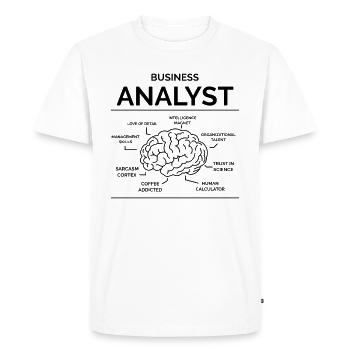 Analyste - T-shirt Premium bio Homme - blanc - Devant - Nico (187cm)