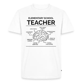 Institutrice - T-shirt Premium bio Homme - blanc - Devant - Nico (187cm)