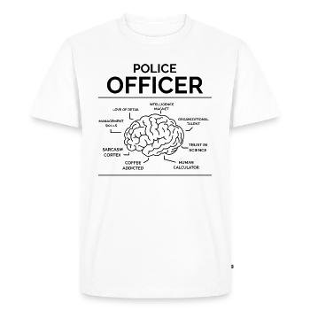 Policier Policier - T-shirt Premium bio Homme - blanc - Devant - Nico (187cm)