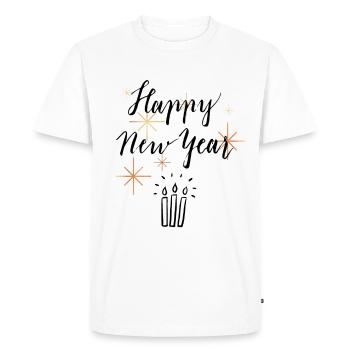 Happy New Year - T-shirt Premium bio Homme - blanc - Devant - Nico (187cm)
