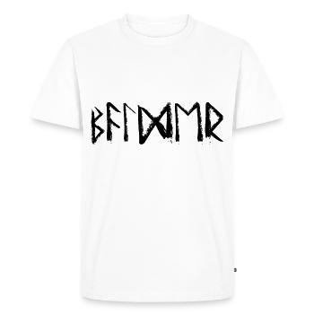 Langue runique chauve - T-shirt Premium bio Homme - blanc - Devant - Nico (187cm)