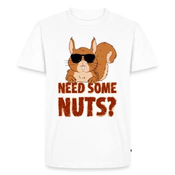 Écureuil Besoin de noix Vous cherchez des noix? - T-shirt Premium bio Homme - blanc - Devant - Nico (187cm)