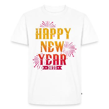 Nouvel An 2023 Réveillon du Nouvel An Bonne année - T-shirt Premium bio Homme - blanc - Devant - Nico (187cm)