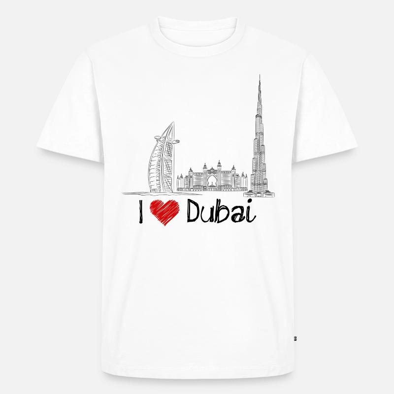 Ich Liebe Dubai - Männer Premium Bio T-Shirt - Weiß