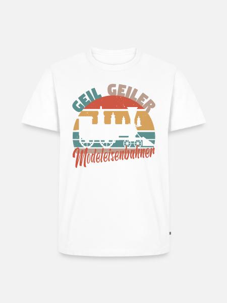 Modeleisenbahner Modeleisenbahn Modellzug Lok - Männer Premium Bio T-Shirt - Weiß