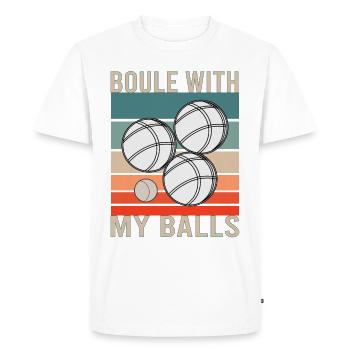 Boule Boccia Ball Sports Petanque Balls Game - Men's Premium Organic T-Shirt - white - Front - Nico (187cm)