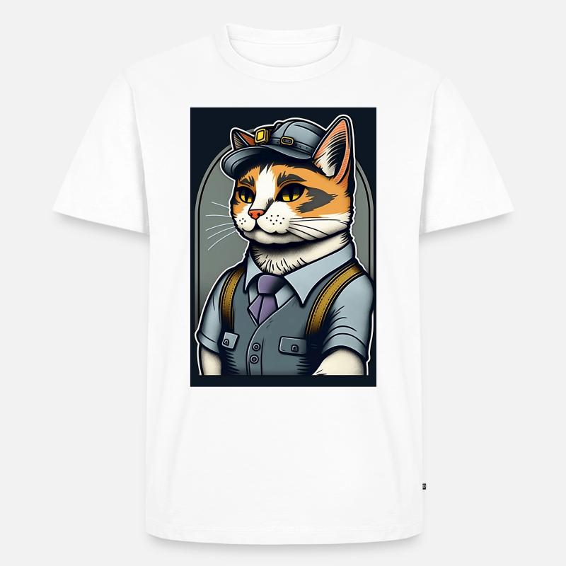 Katzenschreiber - Männer Premium Bio T-Shirt - Weiß