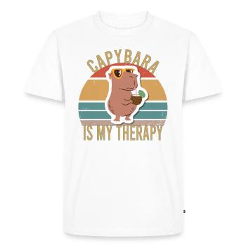 Wasserschwein Capybara Fan Club Cappybara Fans - Men's Premium Organic T-Shirt - white - Front - Nico (187cm)