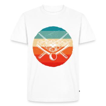 Retro Graphic Pool Billard Snooker Billard Cue 8-B - Men's Premium Organic T-Shirt - white - Front - Nico (187cm)