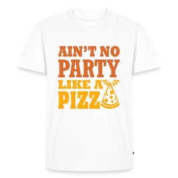 Ain’t No Party Like a Pizza - Men's Premium Organic T-Shirt - white - Front - Nico (187cm)