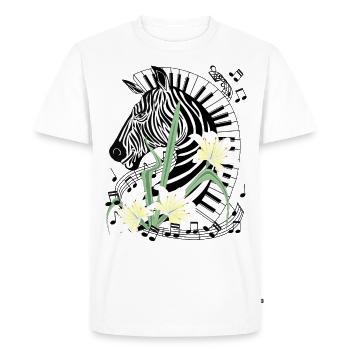 Piano Zebra Piano Lilies Music Keyboard Grand Piano - Men's Premium Organic T-Shirt - white - Front - Nico (187cm)