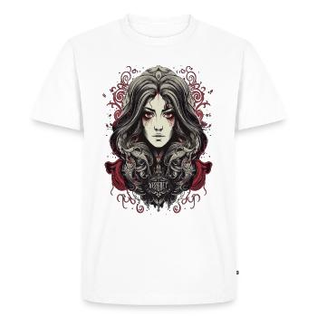 Beatiful Gothic Girl Woman Darkness Dark - Men's Premium Organic T-Shirt - white - Front - Nico (187cm)