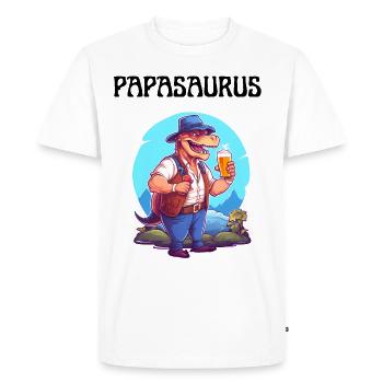 Papa saurus familles de dinosaures Dino Papasaurus - T-shirt Premium bio Homme - blanc - Devant - Nico (187cm)