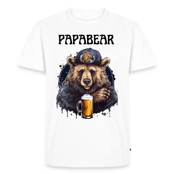 Papa Bear proud Daddy stolzer Vater - Männer Premium Bio T-Shirt - Weiß - Vorne - Nico (187cm)