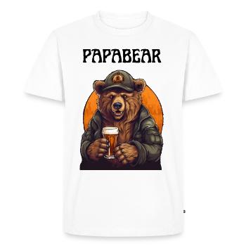 Papa Bear fier Papa papa fier papa - T-shirt Premium bio Homme - blanc - Devant - Nico (187cm)
