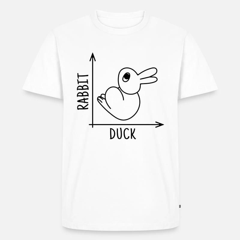 Rabbit Duck Illusion - Männer Premium Bio T-Shirt - Weiß