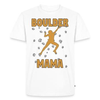 Bloc Mama Boulder Mutti Boulderer Fête des mères - T-shirt Premium bio Homme - blanc - Devant - Nico (187cm)