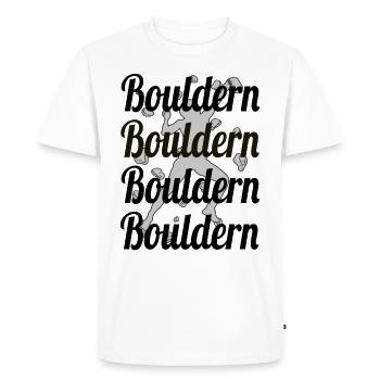 Bloc, bloc, escalade, bloc, bloc - T-shirt Premium bio Homme - blanc - Devant - Nico (187cm)