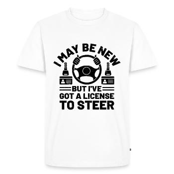 Permis de conduire passé Nouveau permis de conduire S - T-shirt Premium bio Homme - blanc - Devant - Nico (187cm)