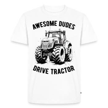 Great Guys Driving Tractor Gift Farmer Farmer - Men's Premium Organic T-Shirt - white - Front - Nico (187cm)