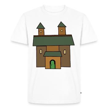 Château, Moyen Âge, Chevaliers, Château, Conte de fées, Forteresse - T-shirt Premium bio Homme - blanc - Devant - Nico (187cm)