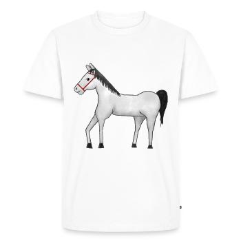 Ross, Stallion, Horse, Horse Fool, Rider, Horse, Horse - Men's Premium Organic T-Shirt - white - Front - Nico (187cm)