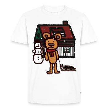 Teddy Snowfall Noël cadeau traîneau Kid - T-shirt Premium bio Homme - blanc - Devant - Nico (187cm)