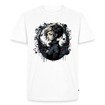 Jolie fille emo gothique - T-shirt Premium bio Homme - blanc - Devant - Nico (187cm)