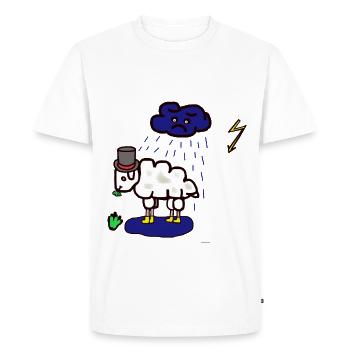Mauvais temps : moutons, nuages de pluie, pluie, mouton - T-shirt Premium bio Homme - blanc - Devant - Nico (187cm)