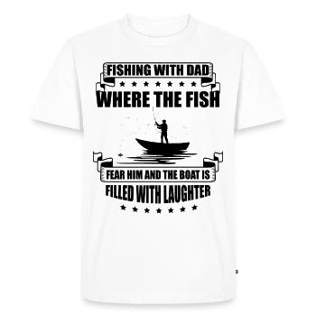 Pêche Papa Papa Pêcheur Childern Drôle Poisson Alors - T-shirt Premium bio Homme - blanc - Devant - Nico (187cm)