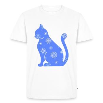 Cat Domestic Cat Shorthair Maine Coon Christmas - Men's Premium Organic T-Shirt - white - Front - Nico (187cm)