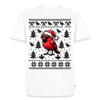 Noël d’oiseau cardinal rouge - T-shirt Premium bio Homme - blanc - Devant - Nico (187cm)