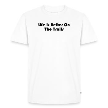 Randonnée - La vie est plus belle sur les sentiers - T-shirt Premium bio Homme - blanc - Devant - Nico (187cm)