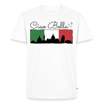 Ciao Bella - T-shirt Premium bio Homme - blanc - Devant - Nico (187cm)