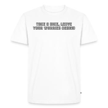 Hiking - Take a hike, leave your worries behind - Men's Premium Organic T-Shirt - white - Front - Nico (187cm)