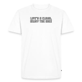 Hiking - Life's a climb, enjoy the hike - Men's Premium Organic T-Shirt - white - Front - Nico (187cm)