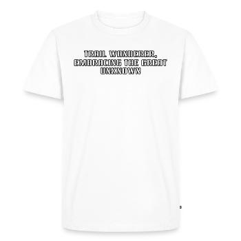 Hiking - Trail wanderer, embracing the great - Men's Premium Organic T-Shirt - white - Front - Nico (187cm)