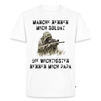 Soldier Dad - Men's Premium Organic T-Shirt - white - Front - Nico (187cm)