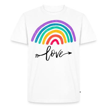 Amour Graphique Amour Câlins Et Bisous Arc-en-ciel - T-shirt Premium bio Homme - blanc - Devant - Nico (187cm)